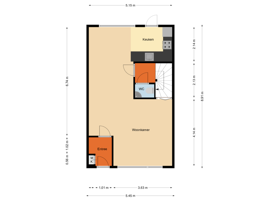 View floorplan of Begane grond of Zuider Kerkedijk 345