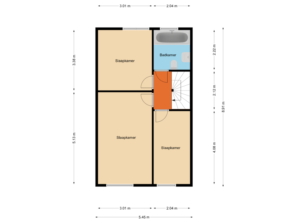 View floorplan of Éerste verdieping of Zuider Kerkedijk 345