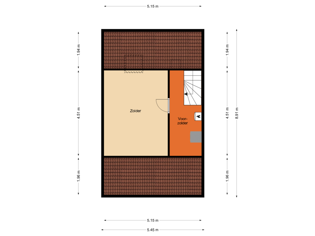 View floorplan of Tweede verdieping of Zuider Kerkedijk 345