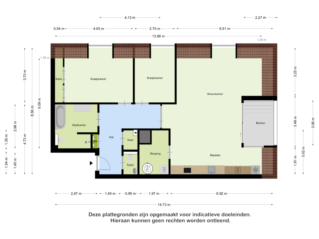 Bekijk plattegrond van Appartement van Klompven 26-F