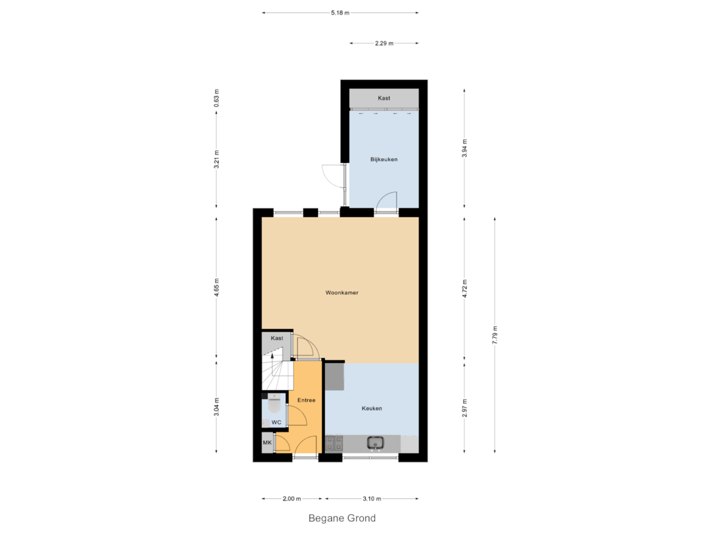 View floorplan of Begane Grond of Paltrokmolen 48