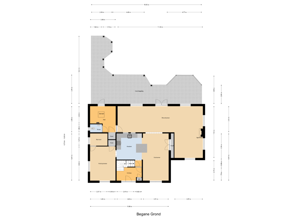 View floorplan of Begane Grond of Biestsestraat 74