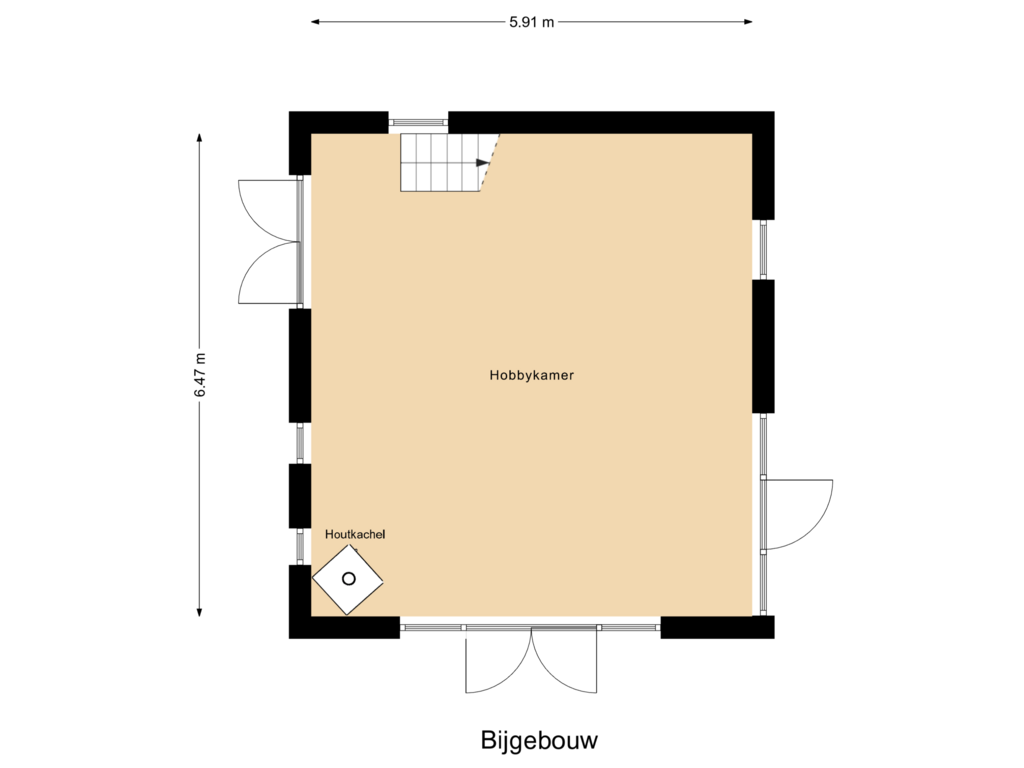 View floorplan of Bijgebouw of Biestsestraat 74