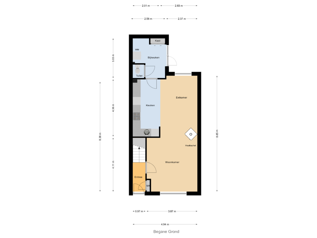 View floorplan of Begane Grond of Zuidelijke Achterweg 9