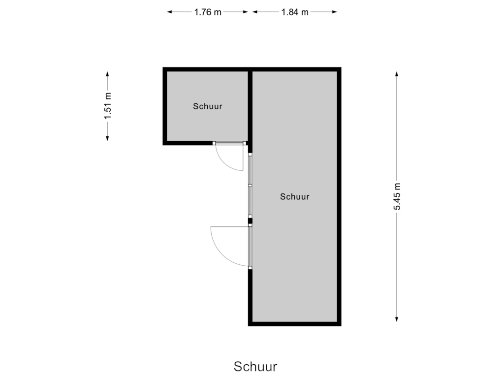 View floorplan of Schuur of Zuidelijke Achterweg 9