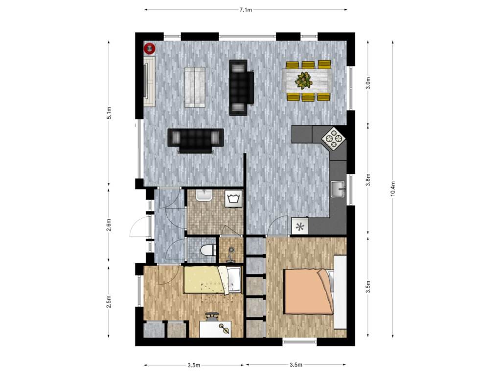 Bekijk plattegrond van Begane grond van Reeënbergweg 18-105