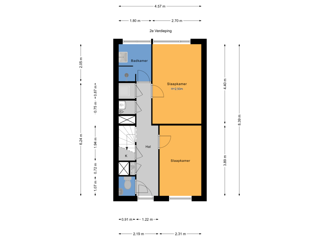 Bekijk plattegrond van 2e Verdieping van Gandhilaan 62