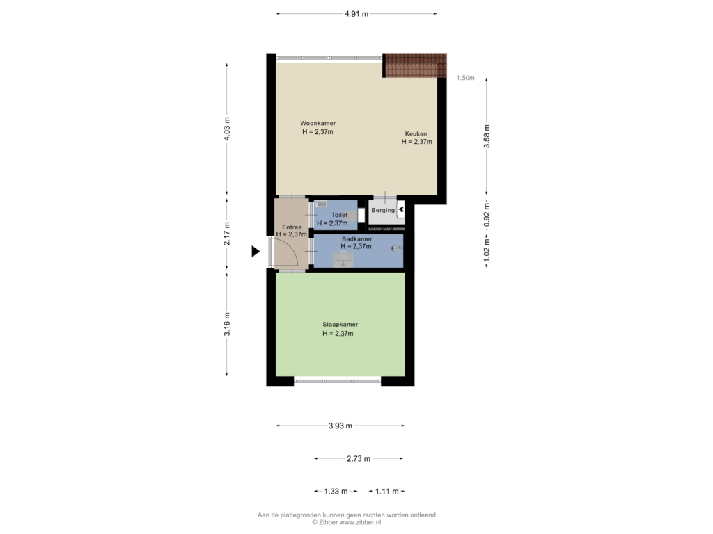 View floorplan of Appartement of Fluwelensingel 59-J