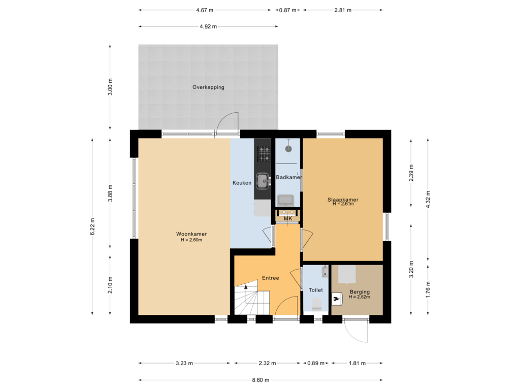 View floorplan of Begane grond of Baanstpoldersedijk 4-424