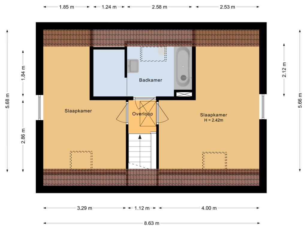 View floorplan of  Eerste verdieping of Baanstpoldersedijk 4-424