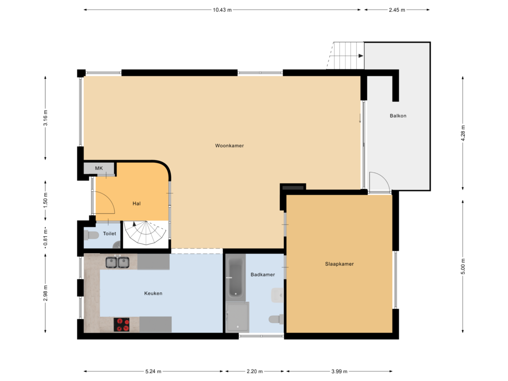 Bekijk plattegrond van Begane grond van Noordeinde 29