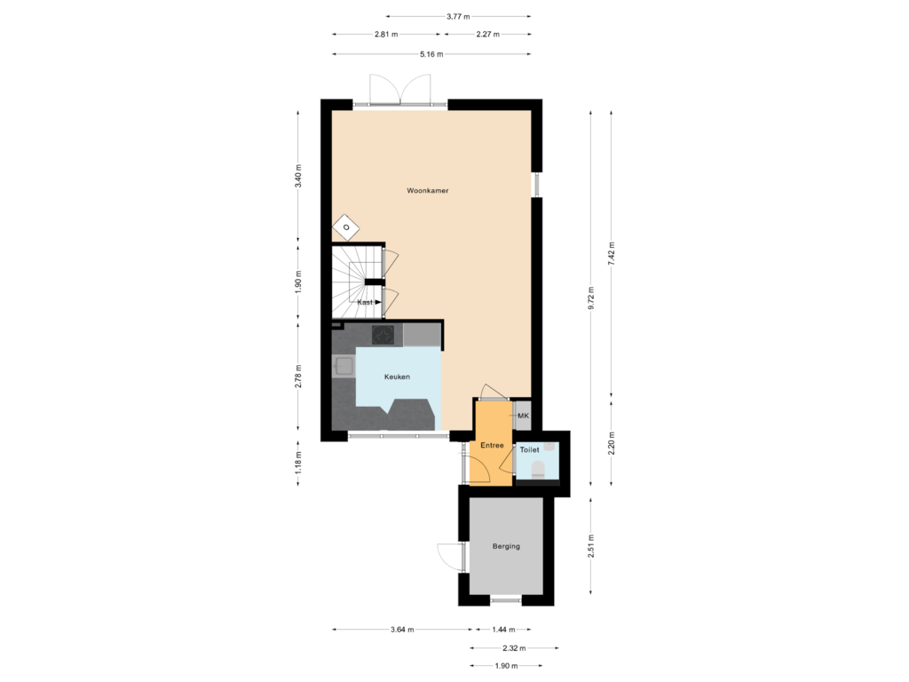 View floorplan of Begane grond of Geep 17