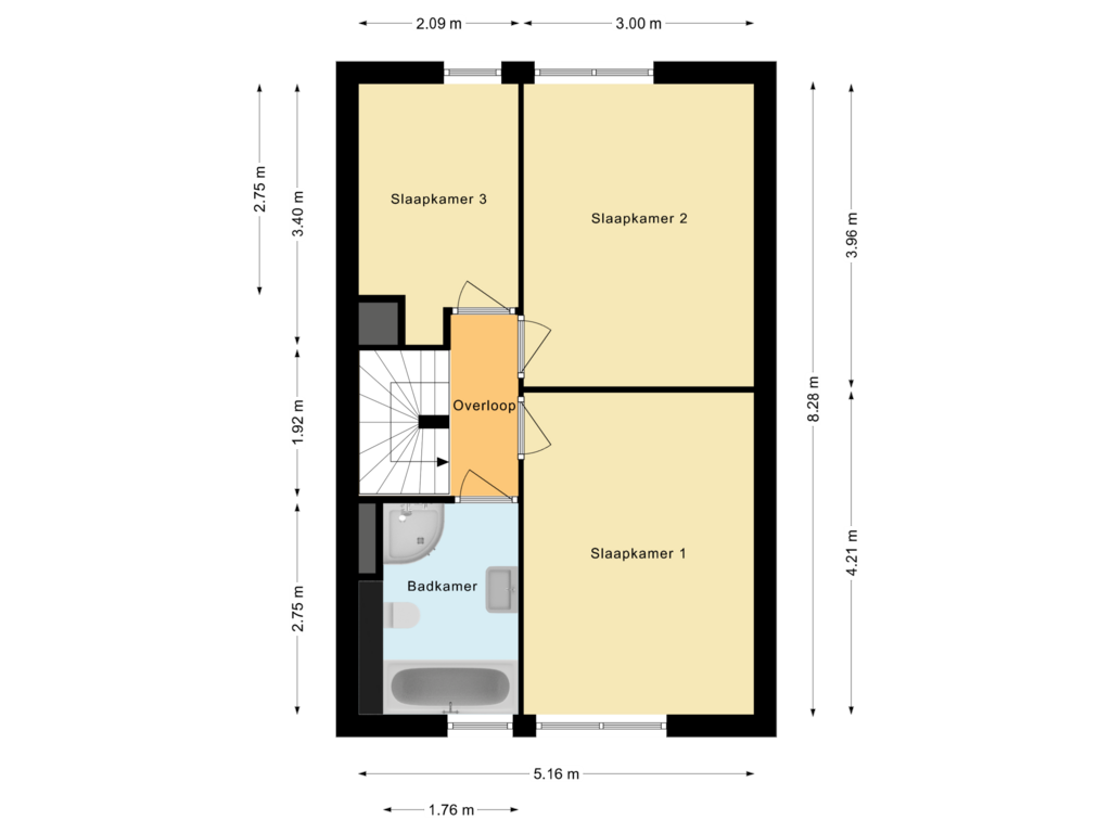 View floorplan of Eerste verdieping of Geep 17