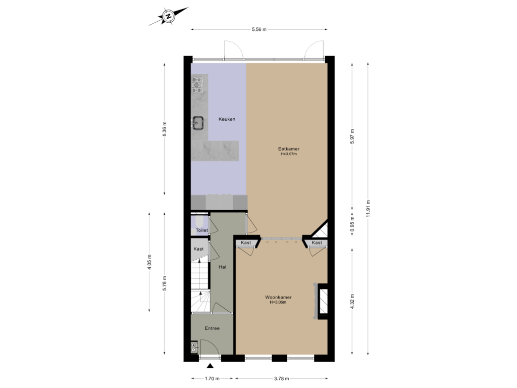 View floorplan of Begane Grond of Weeresteinstraat 97