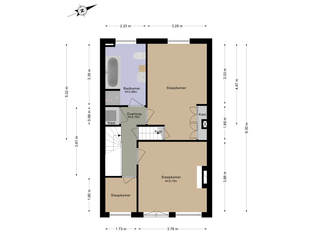 View floorplan of 1e Verdieping of Weeresteinstraat 97