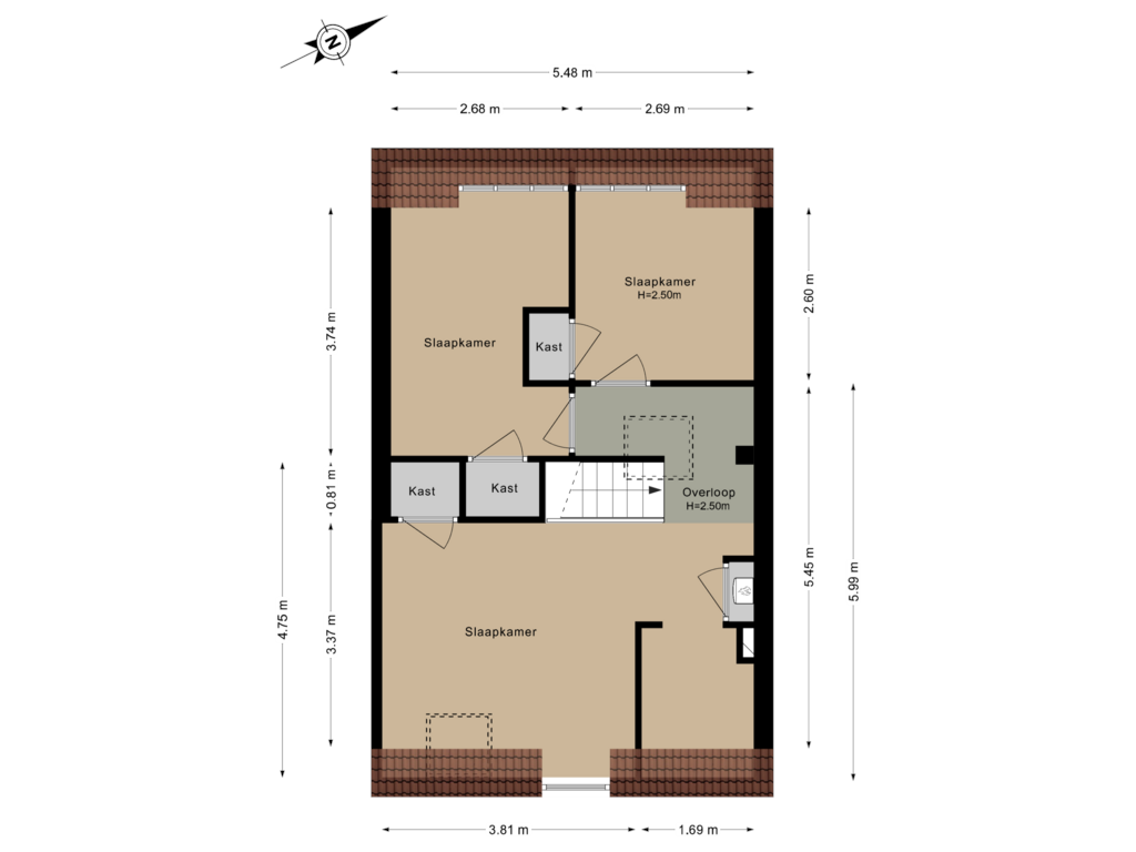 View floorplan of 2e Verdieping of Weeresteinstraat 97