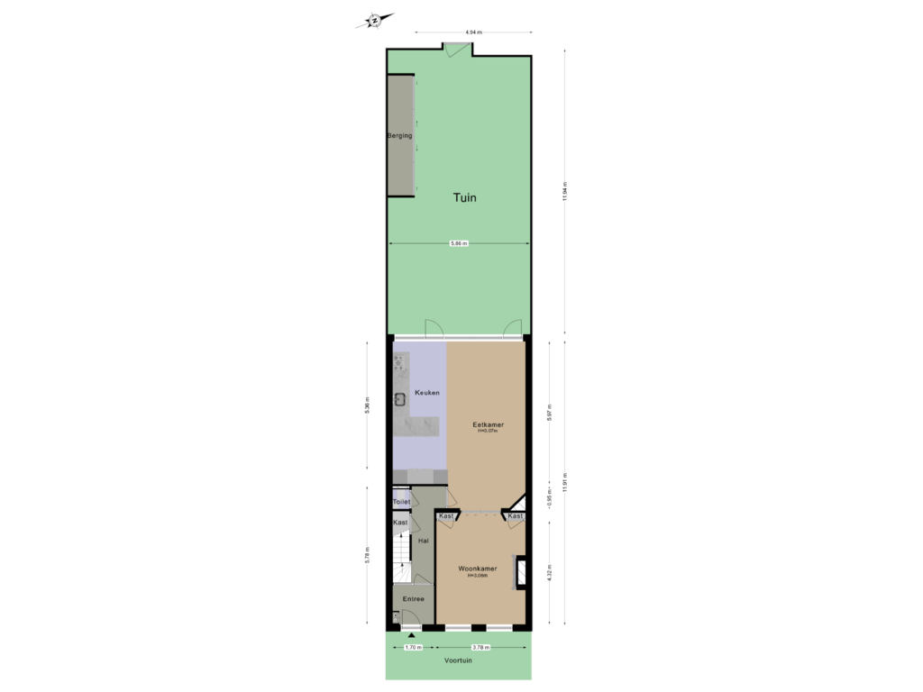 View floorplan of Begane Grond + Tuin of Weeresteinstraat 97