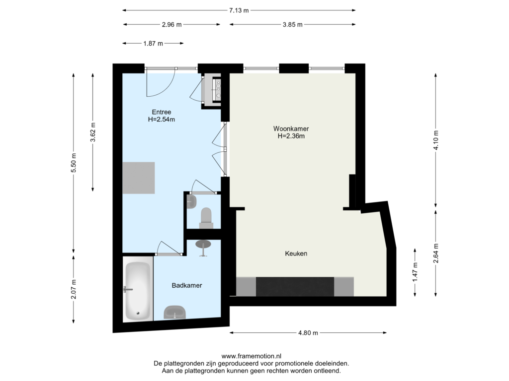 View floorplan of Begane Grond of Bergweg 102-B