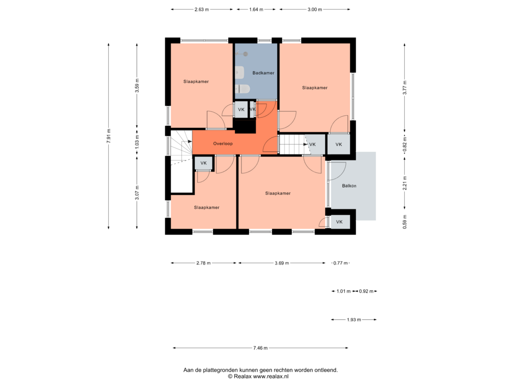 Bekijk plattegrond van Verdieping 1 van Karel Doormanstraat 2