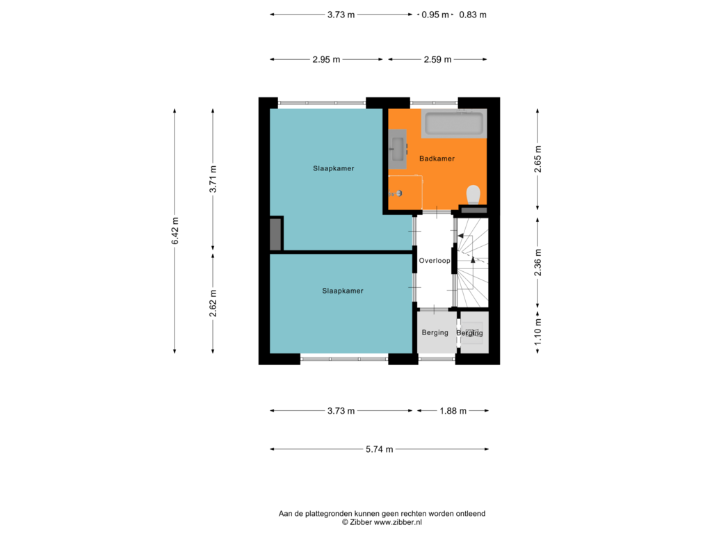 View floorplan of Eerste Verdieping of Leliestraat 14