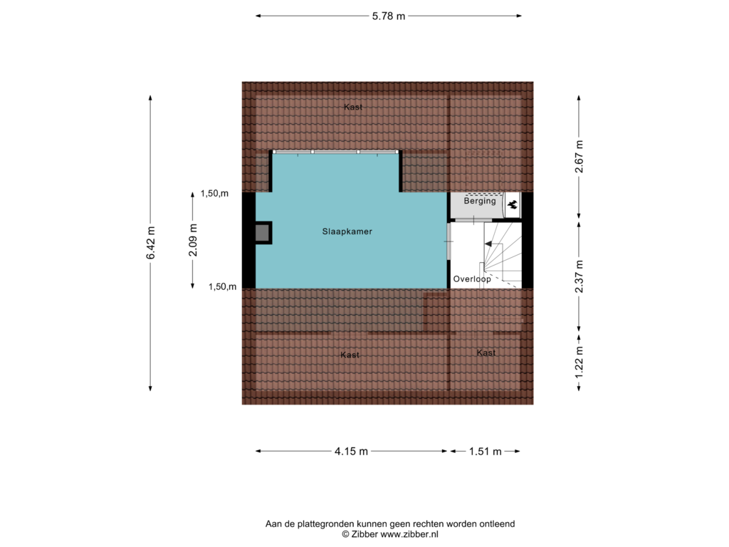 View floorplan of Tweede Verdieping of Leliestraat 14