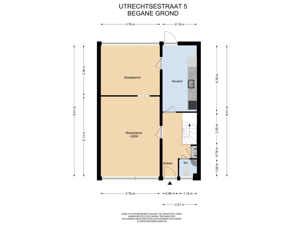 Bekijk plattegrond van Begane grond van Utrechtsestraat 5