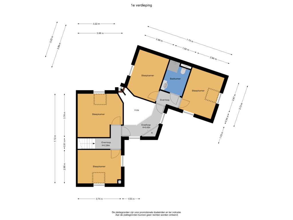 Bekijk plattegrond van 1e verdieping van Noordmark 30