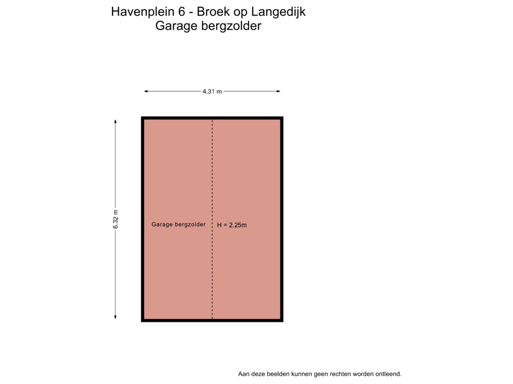 View floorplan of Garage bergzolder of Havenplein 6