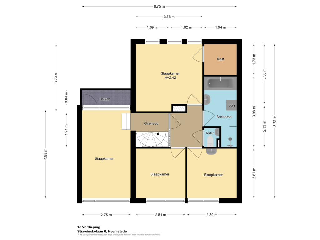 View floorplan of 1e Verdieping of Strawinskylaan 6