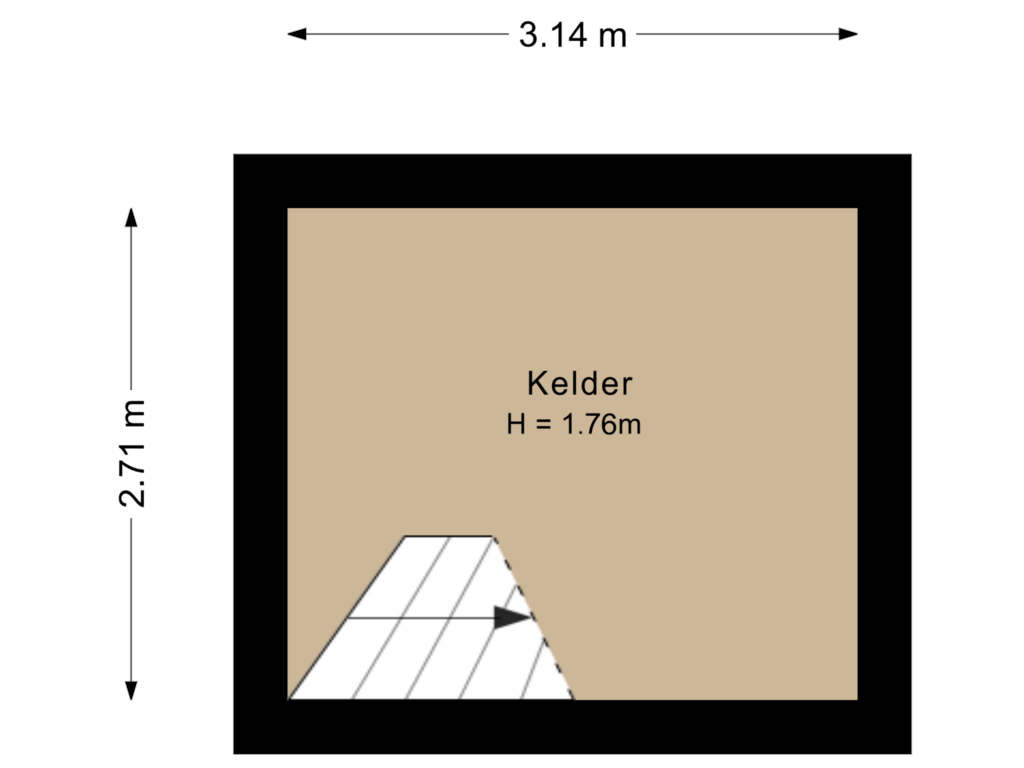 View floorplan of Kelder of Waatselaarstraat 3