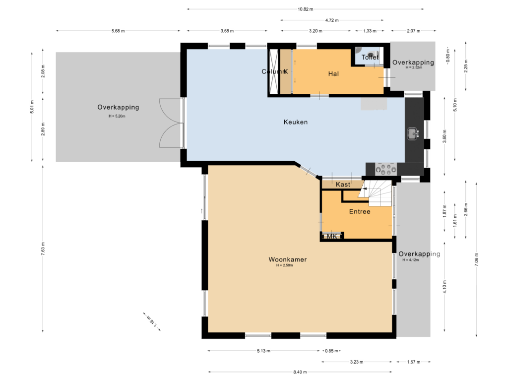 View floorplan of Begane grond of Waatselaarstraat 3