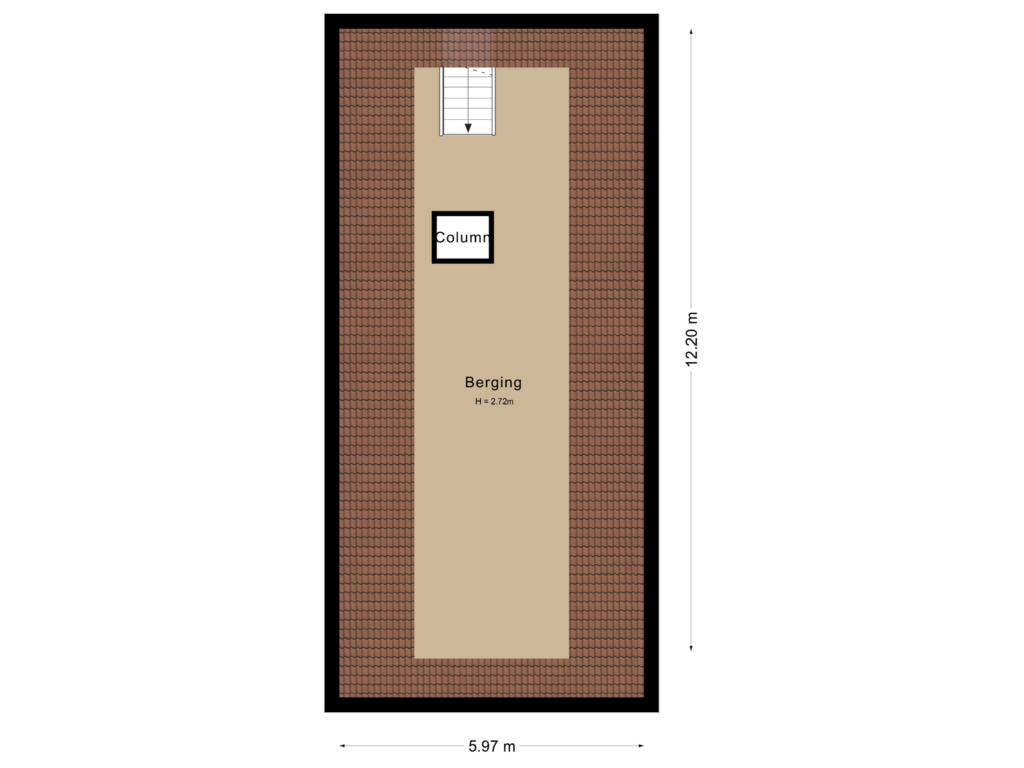 View floorplan of Tweede verdieping of Waatselaarstraat 3