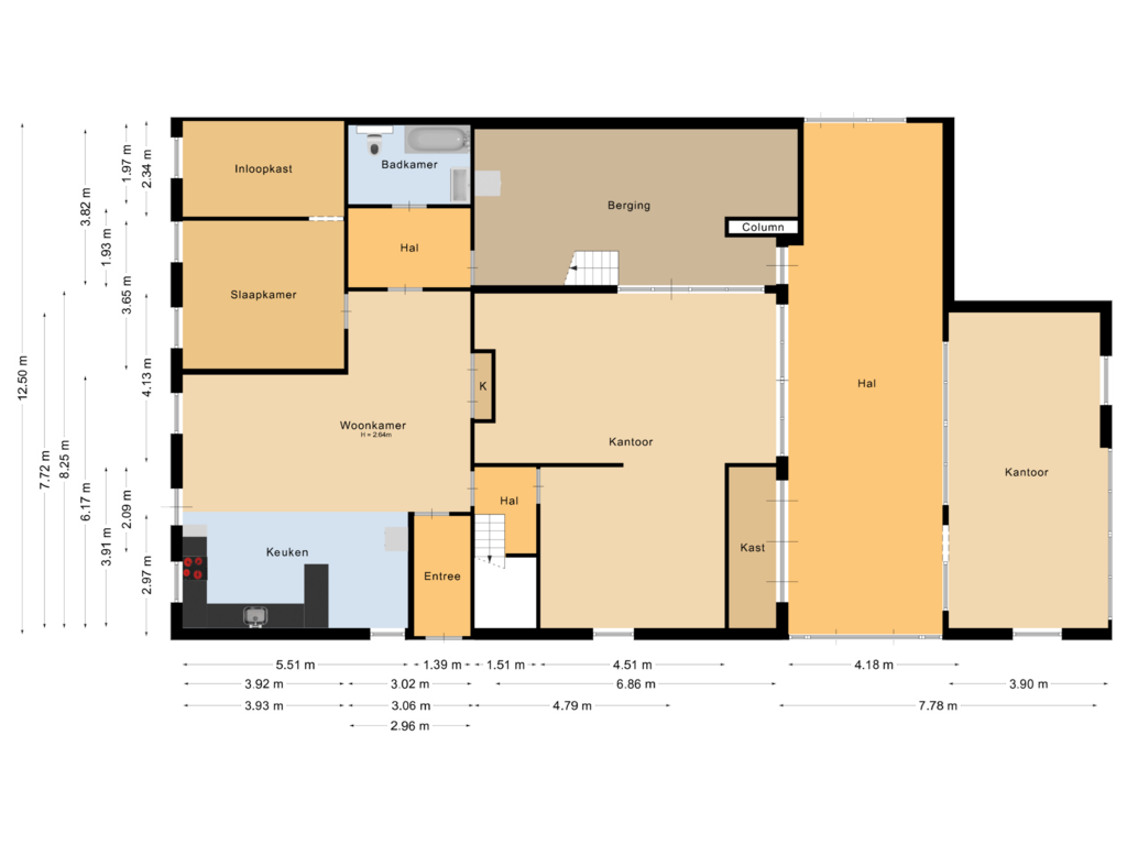 View floorplan of Bijgebouw of Waatselaarstraat 3