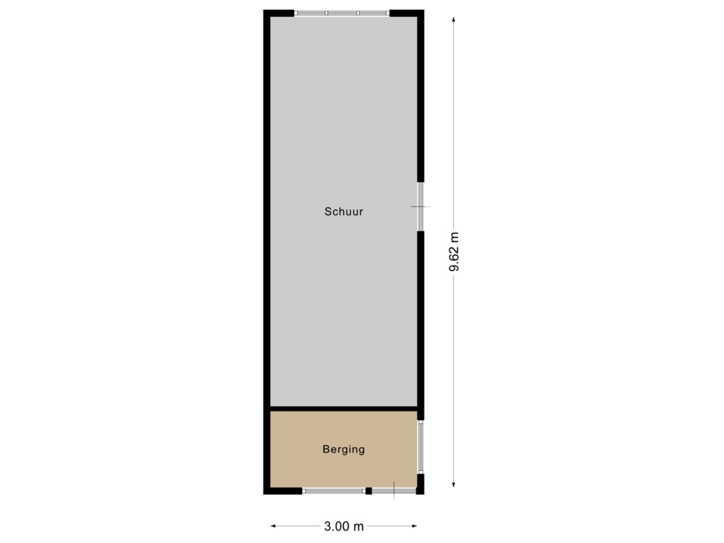 View floorplan of Berging2 of Waatselaarstraat 3