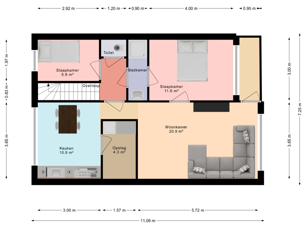 View floorplan of Floor 1 of Heermahof 16