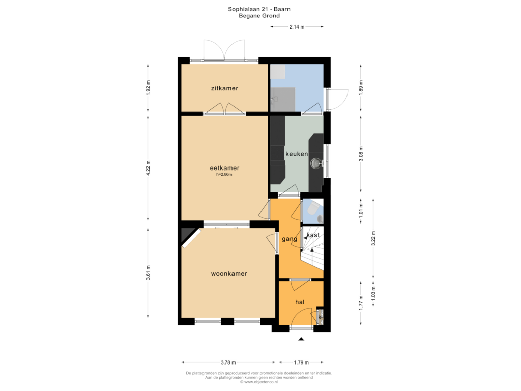 View floorplan of BEGANE GROND of Sophialaan 21