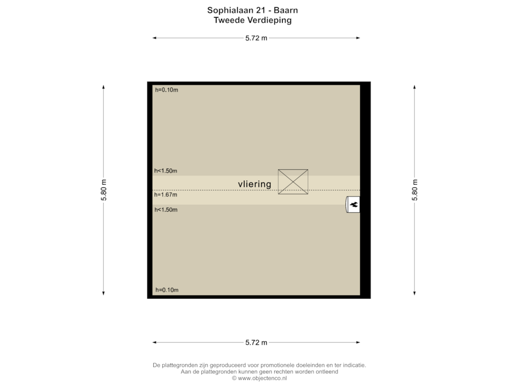 View floorplan of TWEEDE VERDIEPING of Sophialaan 21