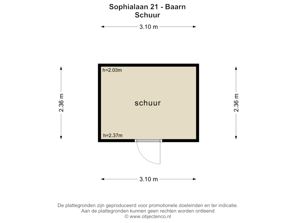 View floorplan of BERGING of Sophialaan 21