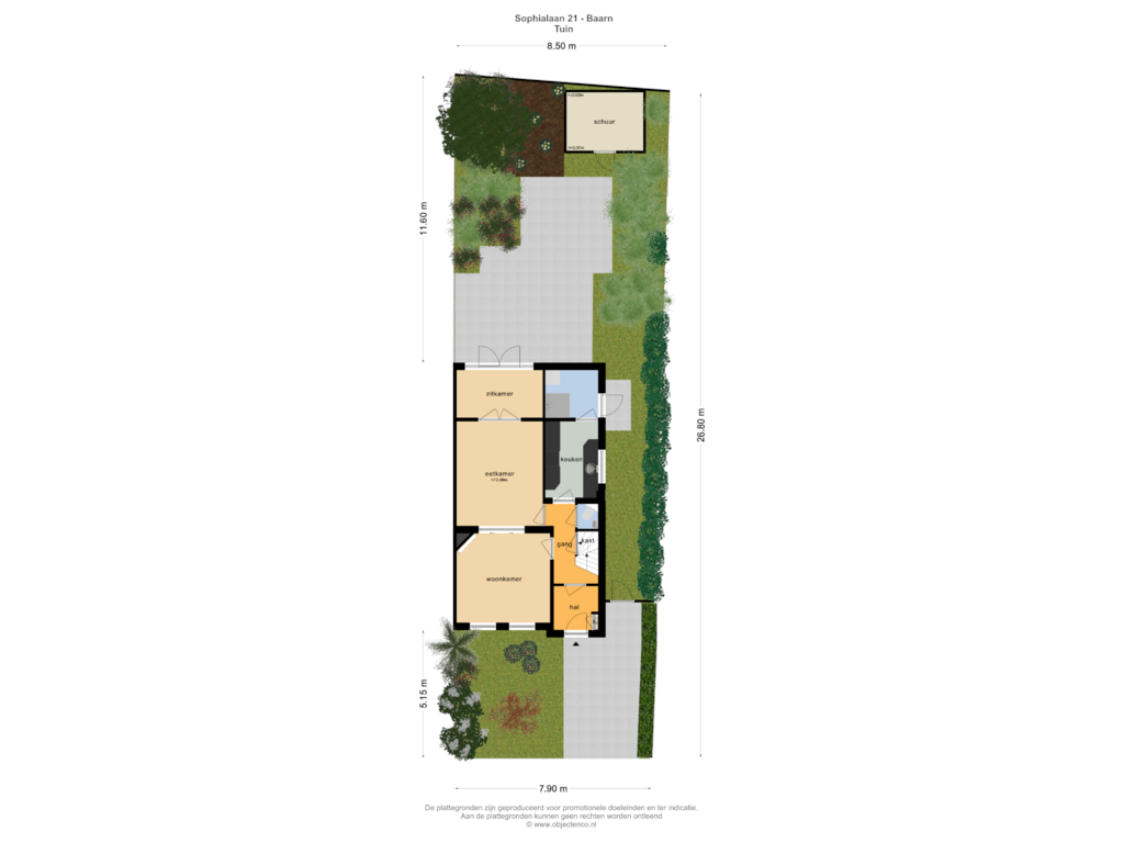 View floorplan of PERCEEL of Sophialaan 21