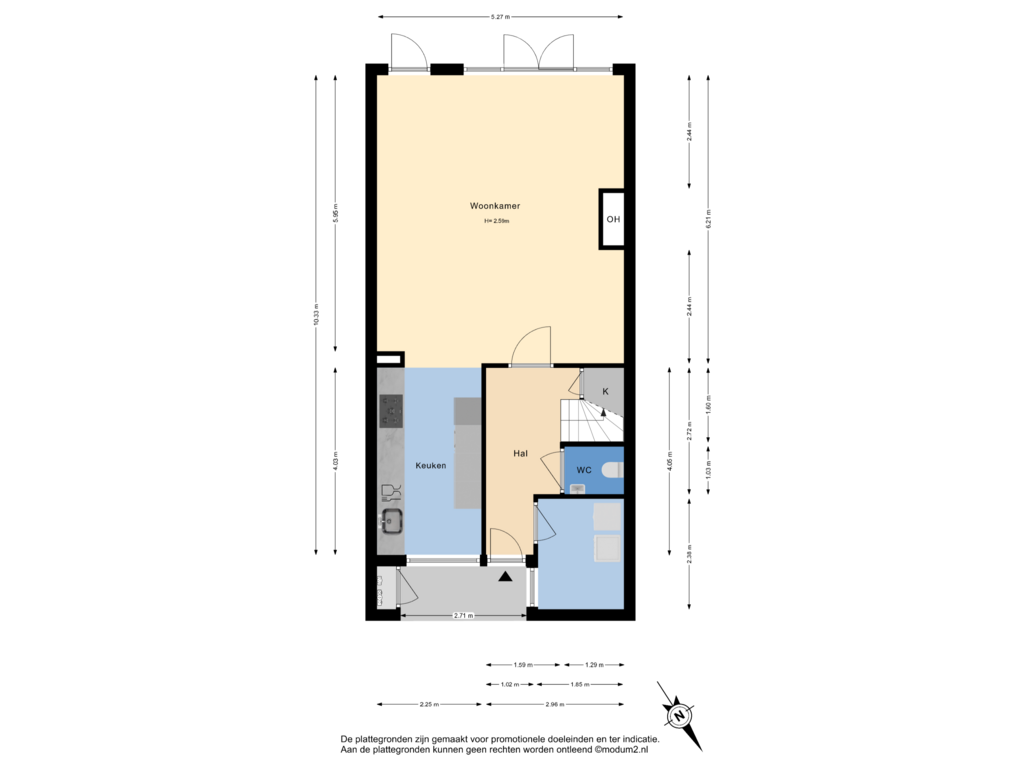 View floorplan of Begane Grond of Parelmoervlinder 4