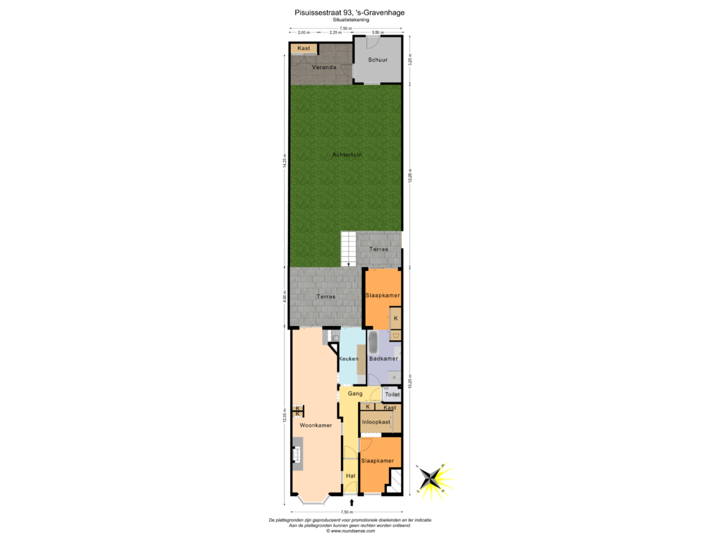 Bekijk plattegrond van Situatietekening van Pisuissestraat 93