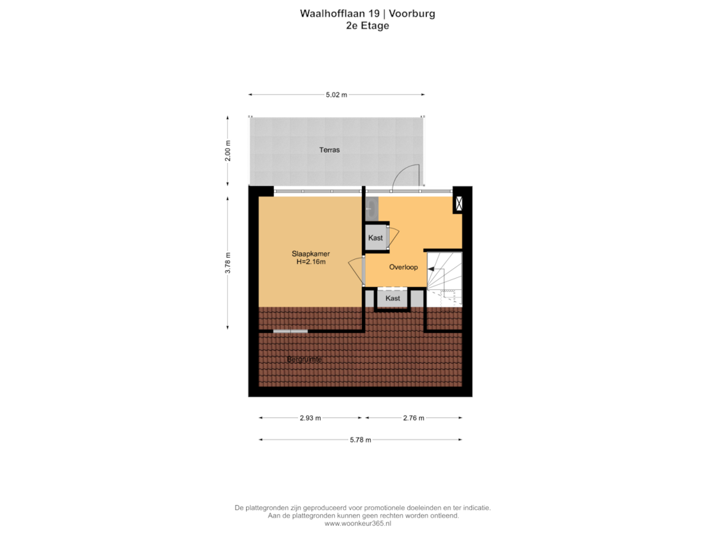 Bekijk plattegrond van 2e Etage van Waalhofflaan 19