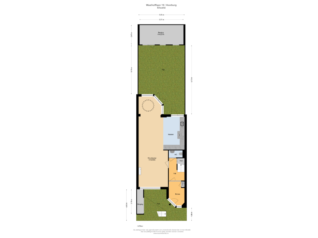 Bekijk plattegrond van Situatie van Waalhofflaan 19