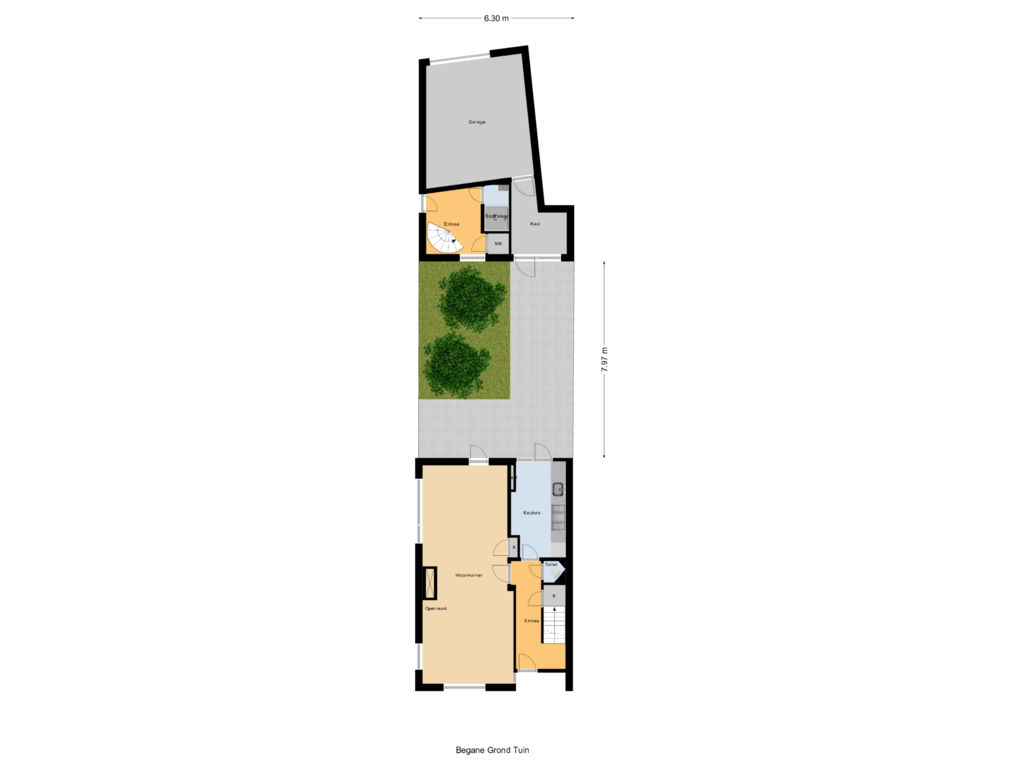 View floorplan of Begane Grond Tuin of Dwarsstraat 13