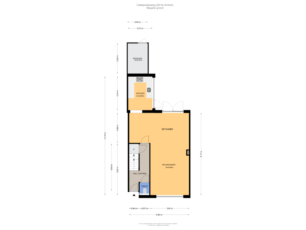 View floorplan of Begane grond of Cattepoelseweg 224