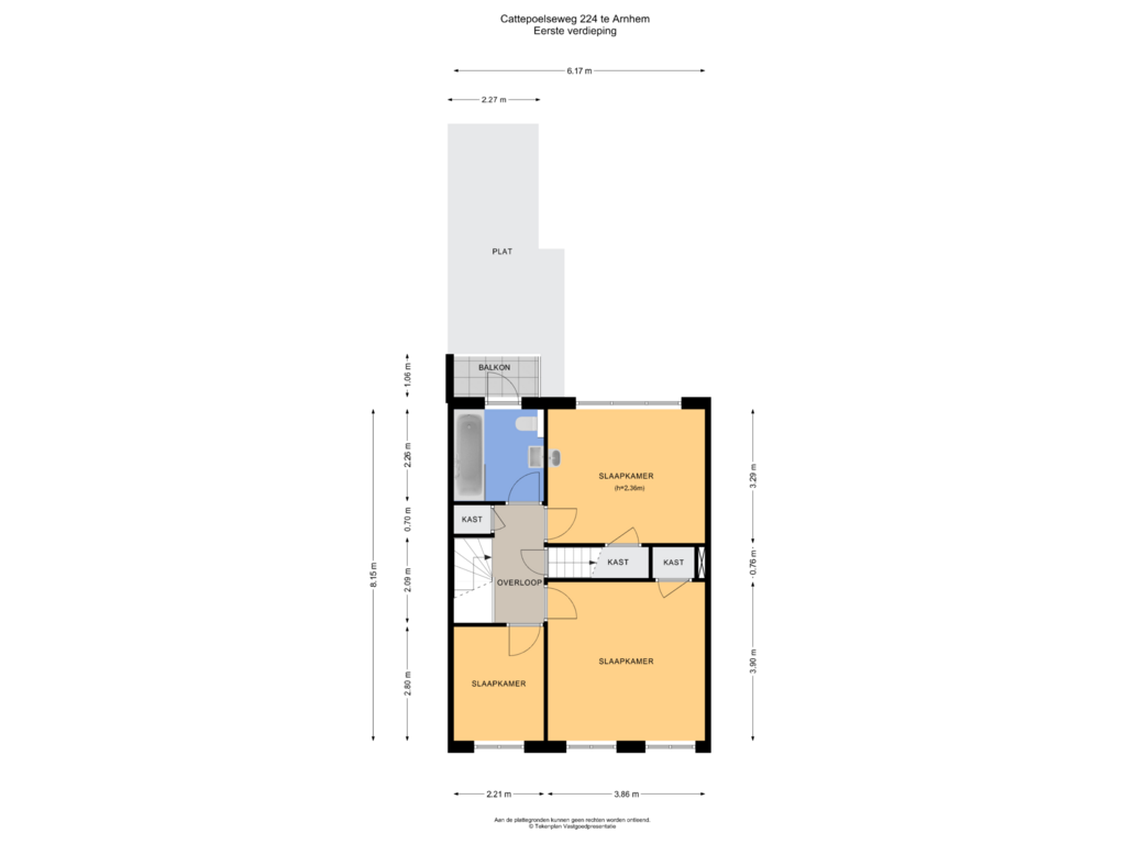 View floorplan of Eerste verdieping of Cattepoelseweg 224