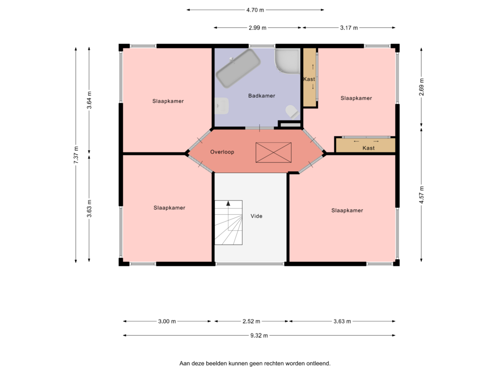 View floorplan of 1e verdieping of Bongerd 34