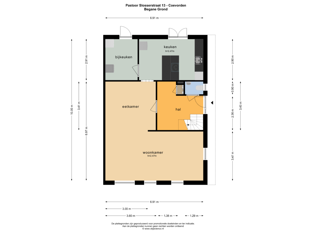 Bekijk plattegrond van BEGANE GROND van Pastoor Slosserstraat 13