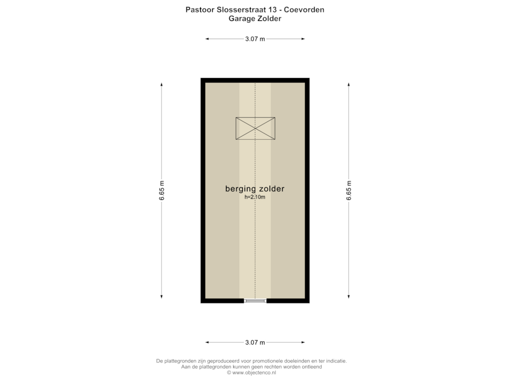 Bekijk plattegrond van GARAGE ZOLDER van Pastoor Slosserstraat 13