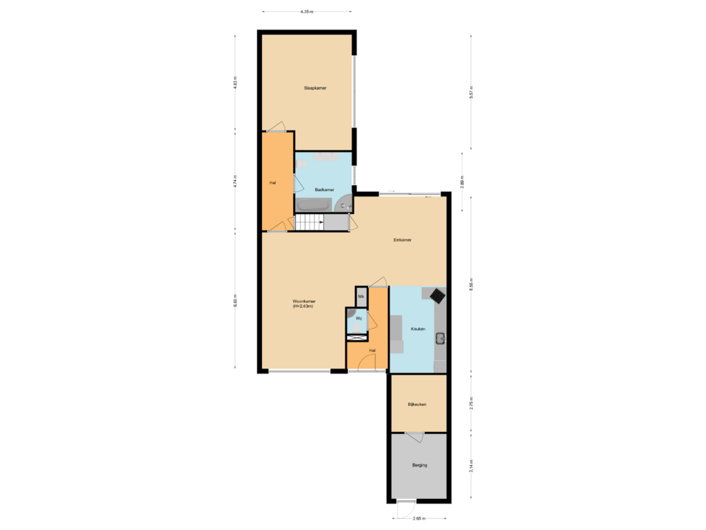 View floorplan of First floor of Vosmaerlaan 28